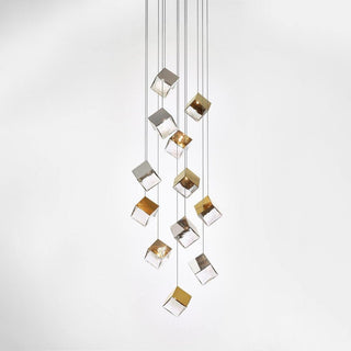 Cubic Luster Cascade Chandelier-Neutral Decor