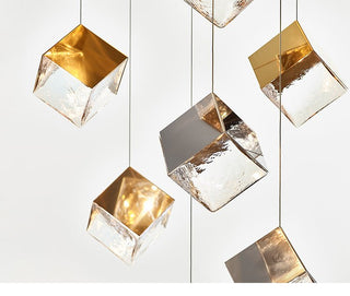 Cubic Luster Cascade Chandelier-Neutral Decor