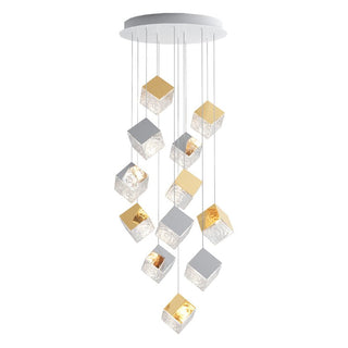 Cubic Luster Cascade Chandelier-Neutral Decor