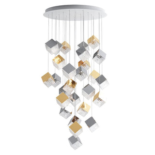 Cubic Luster Cascade Chandelier-Neutral Decor
