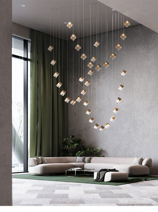Cubic Luster Cascade Chandelier-Neutral Decor