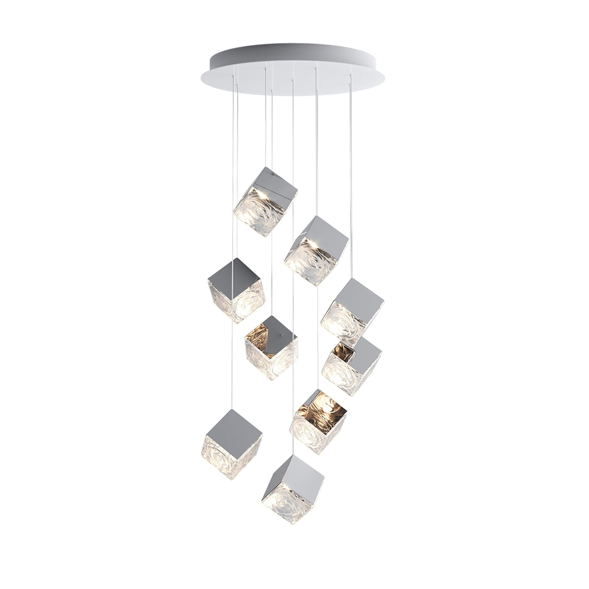 Cubic Luster Cascade Chandelier-Neutral Decor