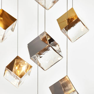 Cubic Luster Cascade Chandelier-Neutral Decor