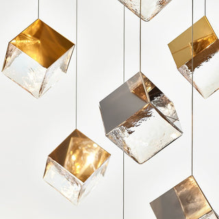 Cubic Luster Cascade Chandelier-Neutral Decor