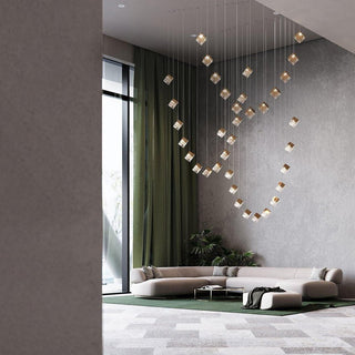 Cubic Luster Cascade Chandelier-Neutral Decor