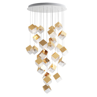 Cubic Luster Cascade Chandelier-Neutral Decor