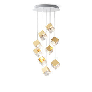 Cubic Luster Cascade Chandelier-Neutral Decor