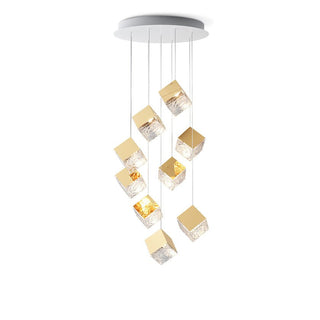 Cubic Luster Cascade Chandelier-Neutral Decor
