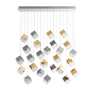 Cubic Luster Cascade Chandelier-Neutral Decor