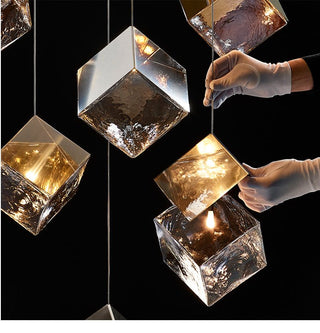 Cubic Luster Cascade Chandelier-Neutral Decor