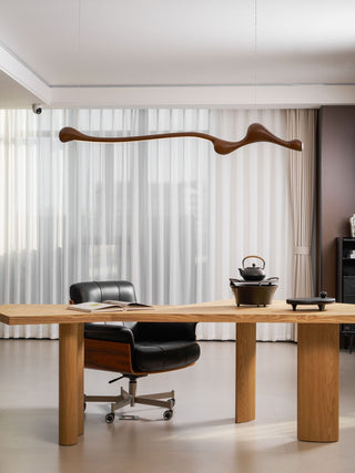 Solarace Lampe à suspension rétro en bois