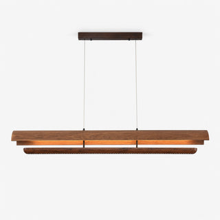 Curved Wood Linear Pendant Light-Neutral Decor