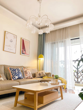 Lustra Lustre Floral Blanc Élégant