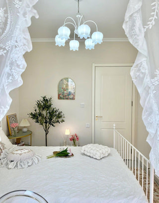 Lustra Lustre Floral Blanc Élégant