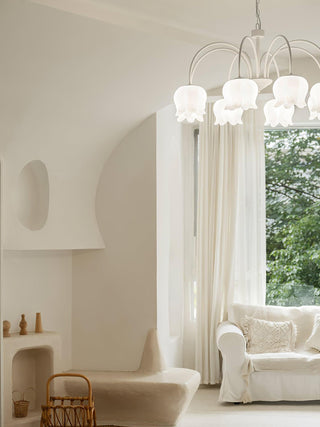 Lustra Lustre Floral Blanc Élégant