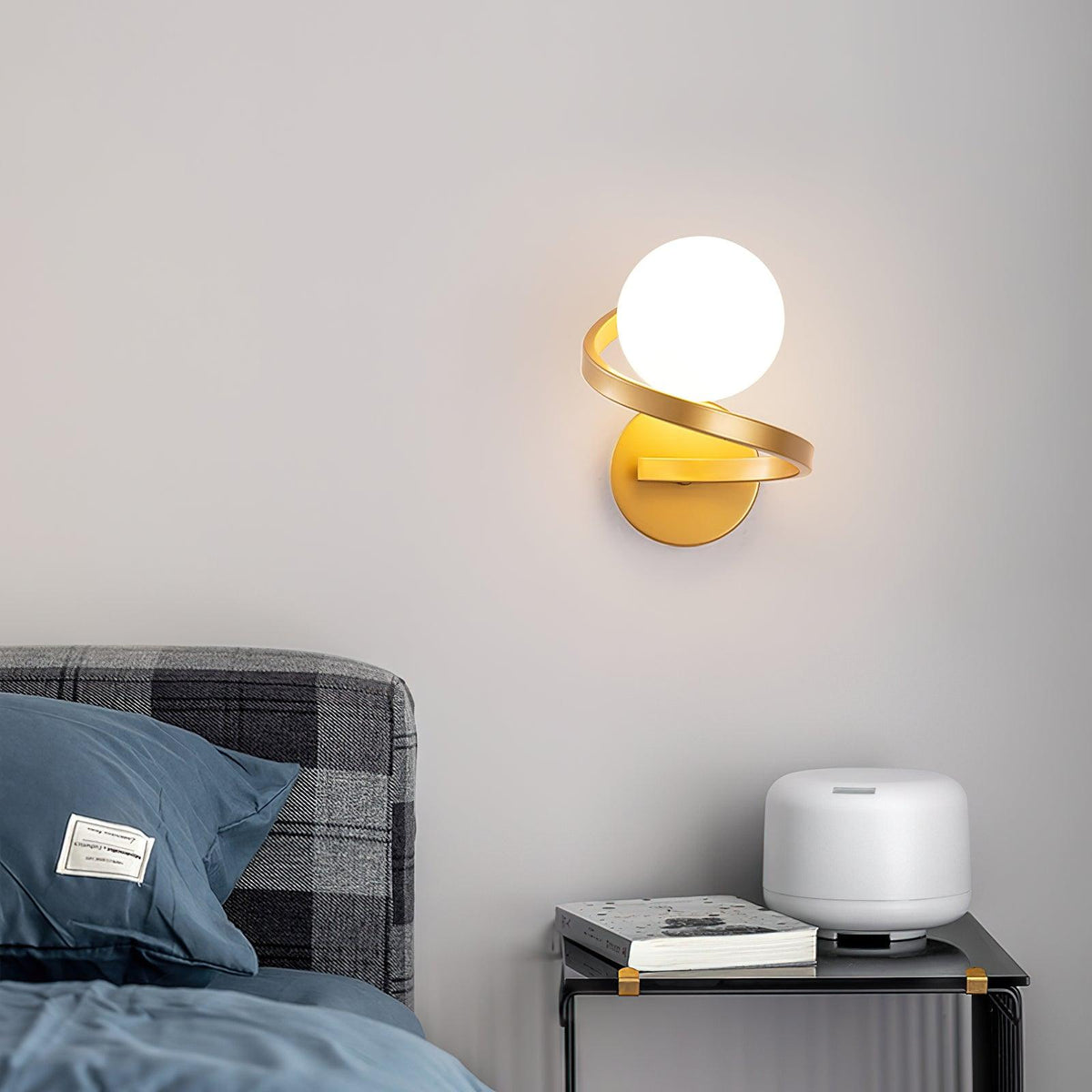 Tevelle Courbé Moderne Minimaliste Laiton Verre Applique Murale