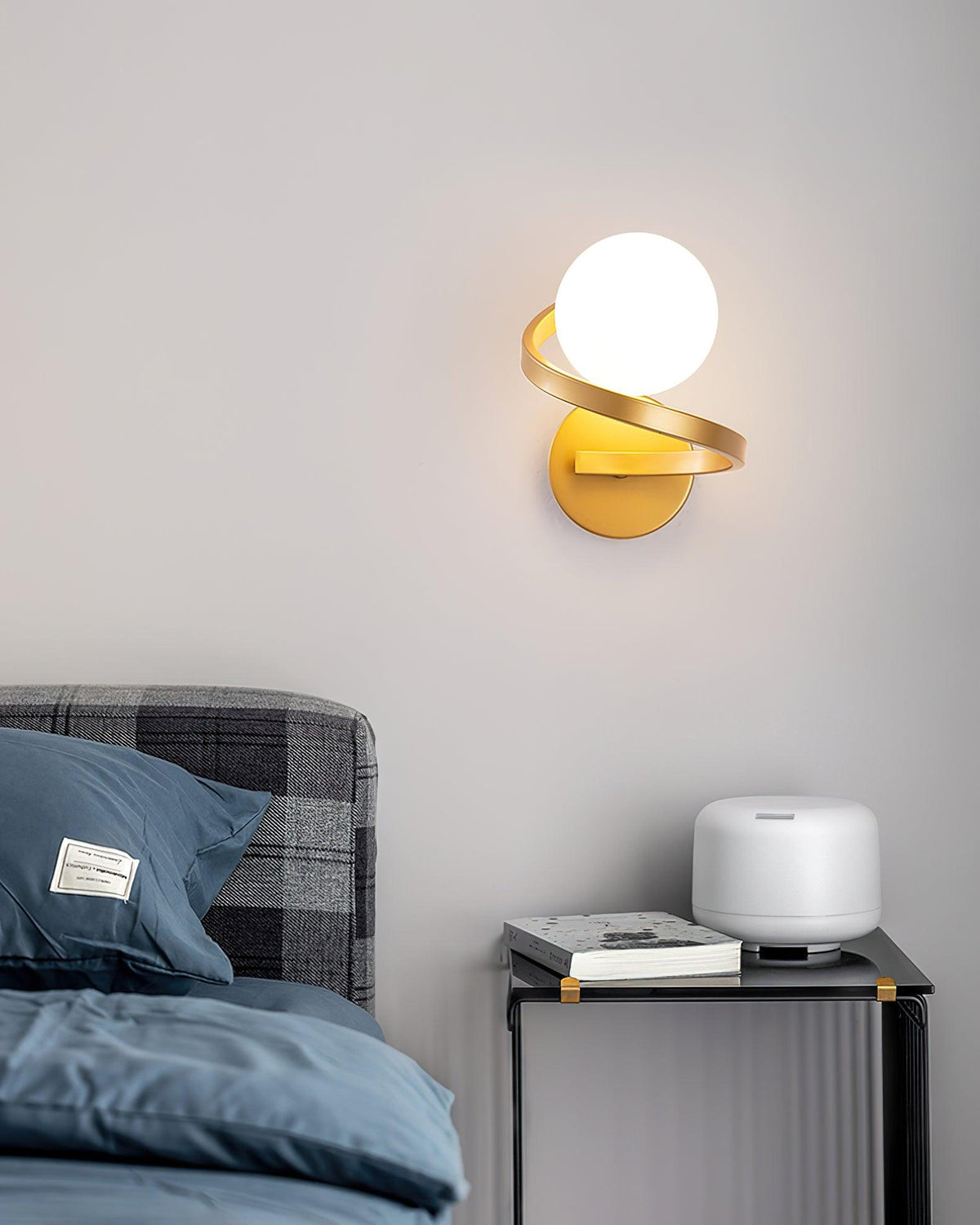 Tevelle Courbé Moderne Minimaliste Laiton Verre Applique Murale