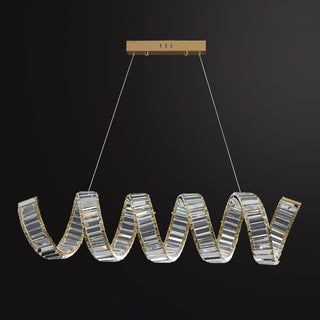 Lustra Lustre Courbé Cristal LED Luxueux