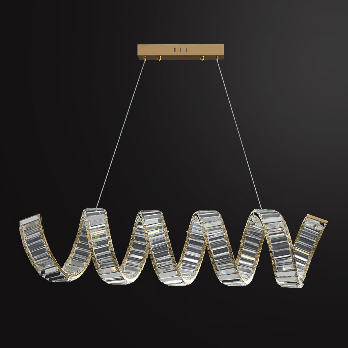 Dorista Lustre Courbé Cristal LED Luxueux