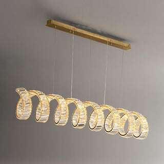 Lustra Lustre Courbé Cristal LED Luxueux