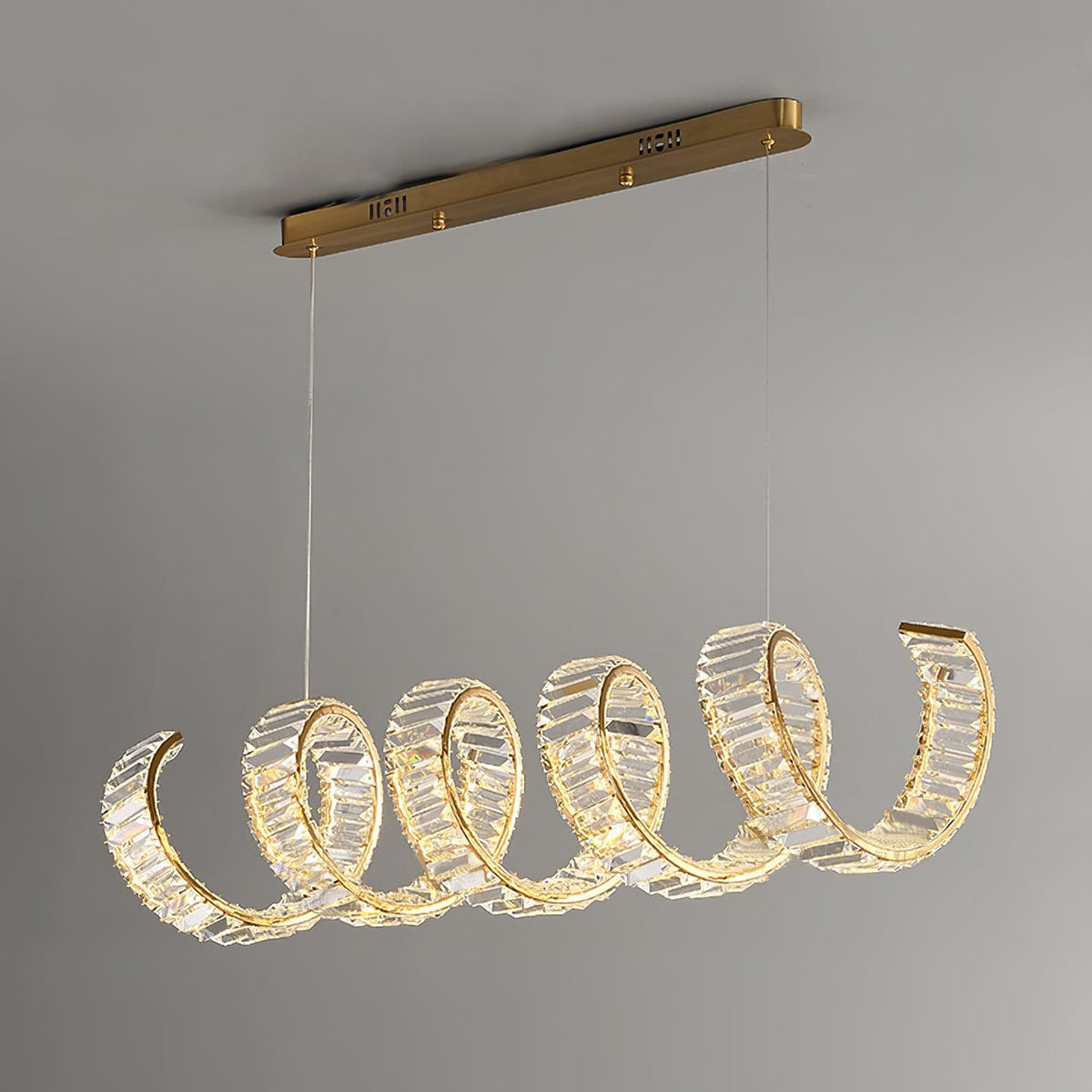 Dorista Lustre Courbé Cristal LED Luxueux