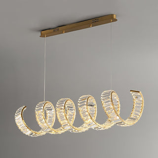Lustra Lustre Courbé Cristal LED Luxueux