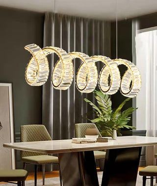 Lustra Lustre Courbé Cristal LED Luxueux