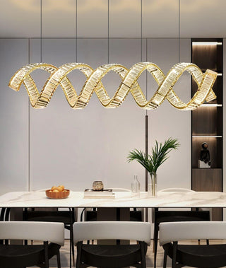 Lustra Lustre Courbé Cristal LED Luxueux