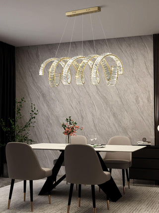 Lustra Lustre Courbé Cristal LED Luxueux