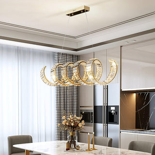 Lustra Lustre Courbé Cristal LED Luxueux
