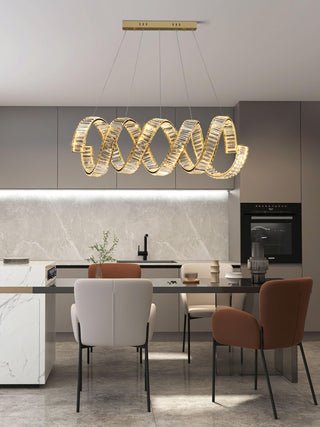 Lustra Lustre Courbé Cristal LED Luxueux