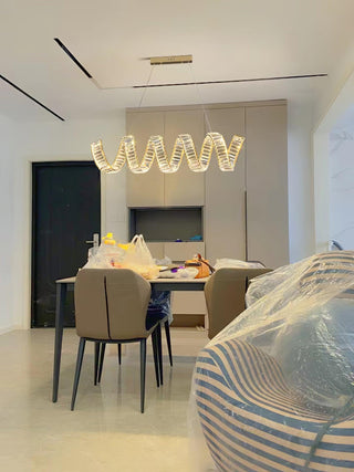 Lustra Lustre Courbé Cristal LED Luxueux