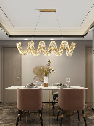 Lustra Lustre Courbé Cristal LED Luxueux