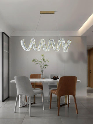Lustra Lustre Courbé Cristal LED Luxueux