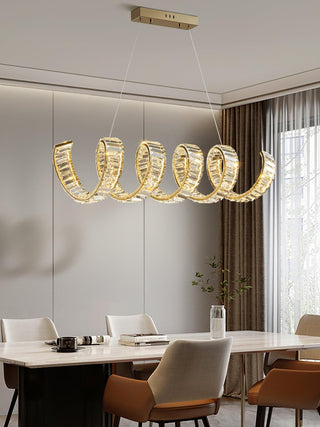 Lustra Lustre Courbé Cristal LED Luxueux