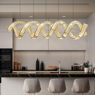 Lustra Lustre Courbé Cristal LED Luxueux
