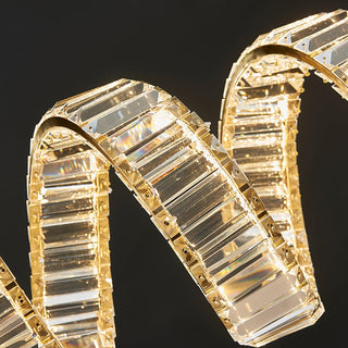 Lustra Lustre Courbé Cristal LED Luxueux
