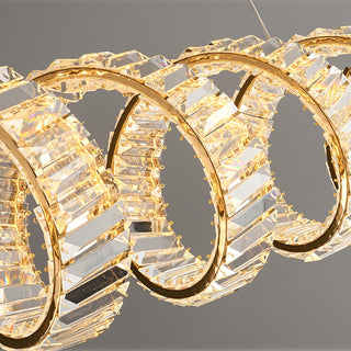 Lustra Lustre Courbé Cristal LED Luxueux