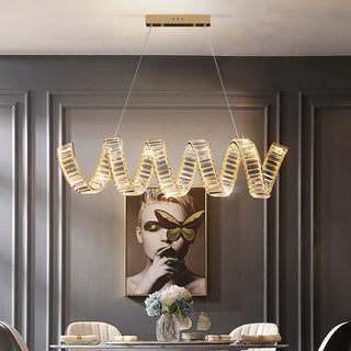 Lustra Lustre Courbé Cristal LED Luxueux