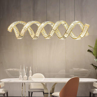 Lustra Lustre Courbé Cristal LED Luxueux