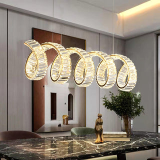 Lustra Lustre Courbé Cristal LED Luxueux