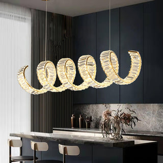 Lustra Lustre Courbé Cristal LED Luxueux