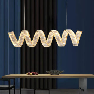 Lustra Lustre Courbé Cristal LED Luxueux