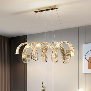 Lustra Lustre Courbé Cristal LED Luxueux