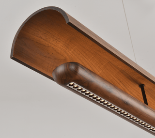 Curved Wood Linear Pendant Light-Neutral Decor