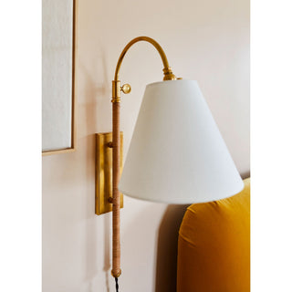 Elan Applique Murale Moderne Minimaliste En Laiton Et Tissu