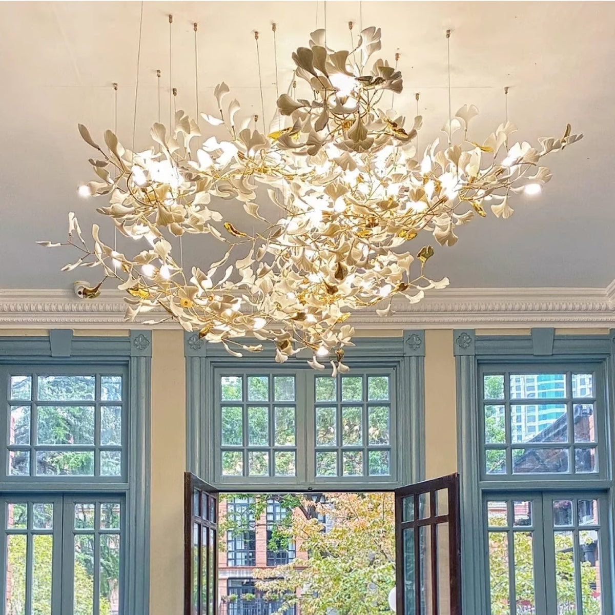 Quiniel Céramique Gingko Feuille Lustre