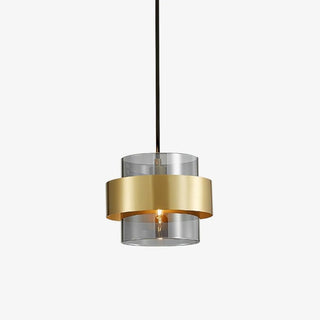 Solara Suspension en Laiton Cylindre Verre Contemporain