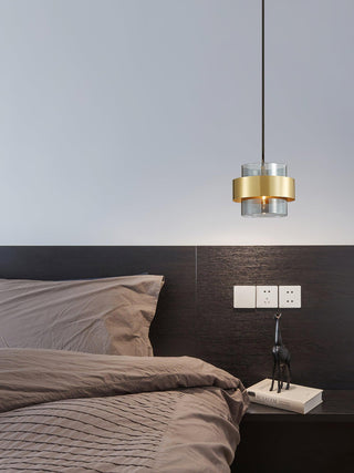Solara Suspension en Laiton Cylindre Verre Contemporain