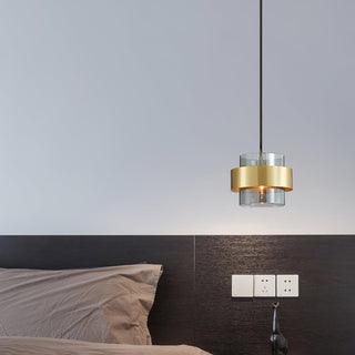Solara Suspension en Laiton Cylindre Verre Contemporain
